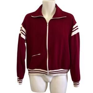 Vintage 80’s Red and White Striped Track Jacket Size Large